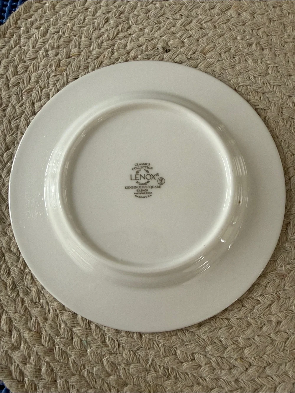 Lenox Kennsington Square Classic Salad Plates with Silver Leaf Border - Set of 2
